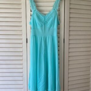 1950's Gotham Turquoise Nylon & Chiffon Nightie